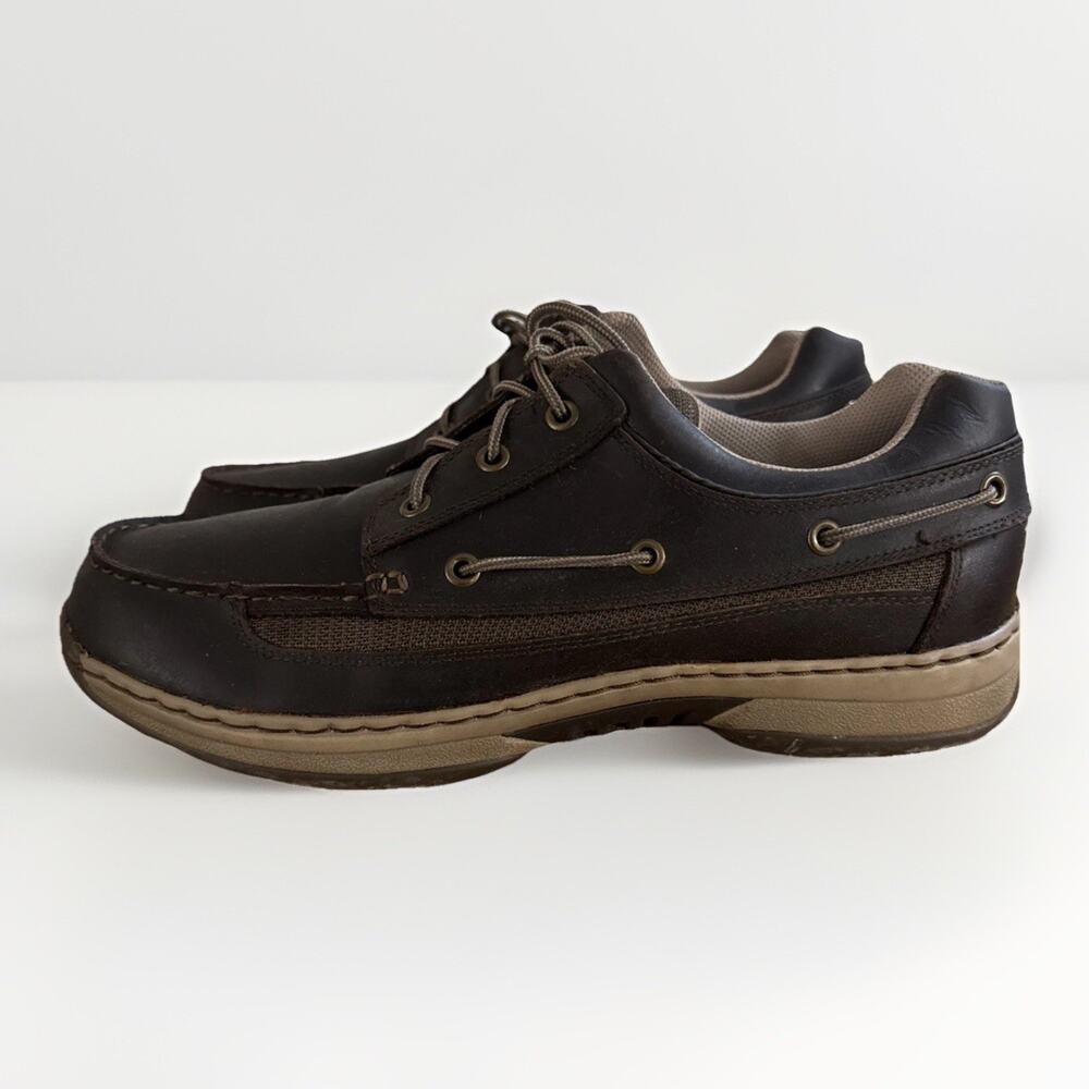 Cabelas Mens 14 M Comfort Brown Leather Boat Shoes Deck Oxfords Lace Up Loafers